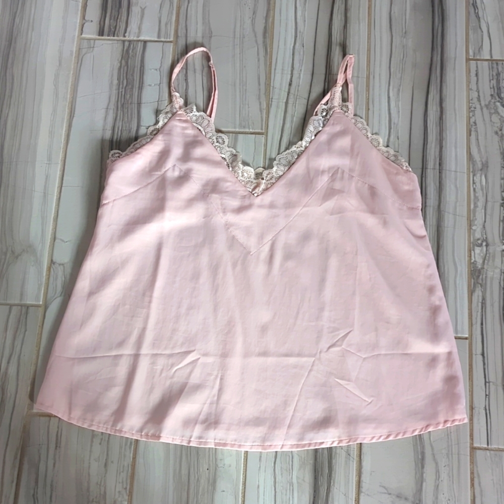 Sexy semi-sheer lace trimmed cami tank top